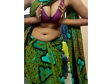 Horny Indian Girl With Sexy Low Hip Saree