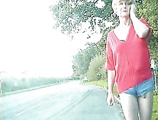 Zoe Exhibitionist Transvestite Bitch In Bumless Hot Pants On The Streets