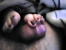 Wifey Gives Footjob To Relax Husband
