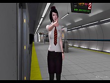 鉄娘 車掌さんとその1 With A Female Conductor Of The Subway.  Ep4-1