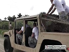 White Army Soldier Getting Fucked Hardcore By His Friend On The Car