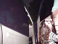 Bitchy Hitchhiker Bent Over The Car And Fucked
