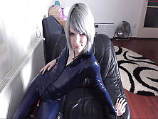 Pvc Humid Look Catsuit Camgirl