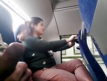 Mommy Seduced By A Voyeur To Suck And Jerk Him Off In A Bus