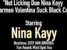 Nut Licking Duo Nina Kayy & Carmen Valentina Suck Black Cock