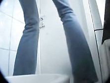 Toilet Spy Cam Shooting Leggy Doll With Hot Butt Pissing