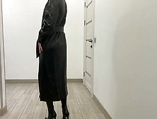 Bdsm Leather Long Maxi Dress And Overknee Stiletto Boots