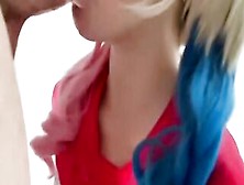 Screwed Harley Quinn Inside Pantyhose And Made Him Suck