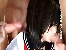Japan 3D Anime Schoolgirl Eat Two Dicks