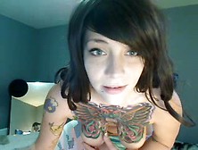 Emo Tattooed Girl Strips And Bares All