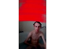 Nudechavbi In The Bath,  Horny And Wet,  Shows Everything And Washes Himself Everywhere With His Cock And Balls Completely Exposed
