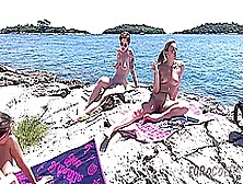 Paddle Boarding And Sunbathing Babes On Vacation Miss Pussycat With Rebeka Ruby Adriana And Sammy