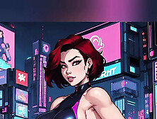 Cyberpunk Hot Big Tits In Cyberpunk City