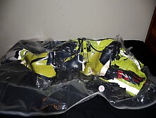 Feb 14 2023 - Vacpacked In My Hiviz Coveralls With My Hiviz Harness Kevlar Vest & Pvc Aprons