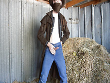 Hung Redneck Country Boy Cowboy Secretly Fucking In The Barn - Boots Trench Coat Hat