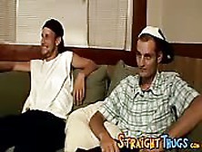Straight Thugs Sharing A Big Cock Stroke
