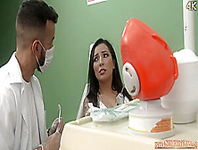 Tattooed Brunette Asked Her Dentist To Fuck Her Brains Out Instead Of Charging For His Services