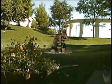 Sexy Lesbians Tanya And Inari Muff Diving On The Grass