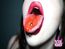 Stretch Pierced Tongue Mouth Fetish