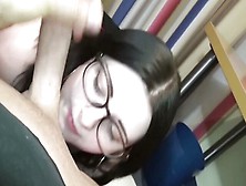 Chubby Chick Gets A Messy Facial After Giving A Nice Blowjob