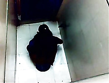 Indian College Girl Filmed In A Public Toilet