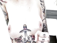 Inked Lady Will Demonstrate Her Fine Cock Sucking Skills While Giving Joi