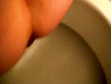 Chubby Woman Pooping In A Restaurants Bathroom