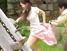 Smooth Vivacious Babe Loses Her Pink Skirt During Great Sharking Scene