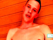 Cock Craving Twink Aaron Fingers His Asshole In A Sauna!