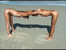Lesbian Yoga On Beach (2 Of 2)