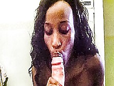 Charming African College Swallowing Principal's White Humongous Cock