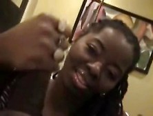 Comely Breasty Black Mature Woman Is Making Him Cum