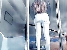 Chinese Sweetie With Jeans And Heels Fucks In Doggy Pose [Pov]