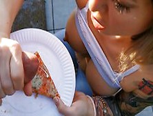Wild Food Porn Fantasy.  Eating My Pizza With Cum Topping.  Wetkelly