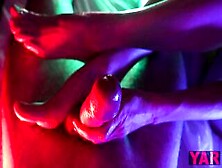 Toes Bdsm Into Neon Light Finger Bang Toes Of Huge Dick To Cum