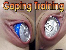 My Wife Trains Stretching Her Pussy With Soda Can And Coffee Can