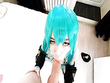 Goddess Vocaloid Hatsune Miku Came To Visit A Fan After The Concert,  Blown His Penis And Pounded Him