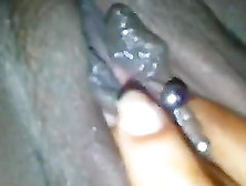 Kinky Black Chick Fingers Her Soaking Wet Pierced Twat