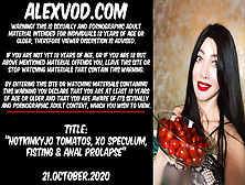 Watch Hotkinkyjo Tomatos,  Xo Speculum,  Fisting & Butt-Sex Prolapse Free Porn Video On Fuxxx. Co
