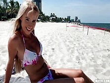 Blonde Hottie Gets Picked Up On The Beach And Fucked