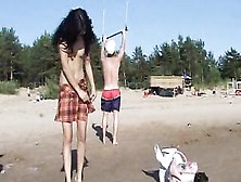 Nudist Episode - See The Titties In The Water From This Nudist Teen