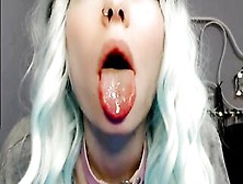 A Crazy Sexy And Very Slobbery Ahegao Performance From A Adorable Cunt With Mouth's Web Cam
