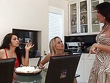 3 Horny Milfs Gang Bang The Delivery Boy!