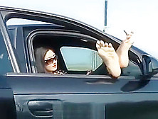 Leyla Foot Worship In Car
