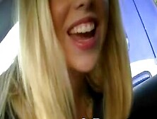 Crazy College Babe Lucy Tyler Sucks And Strokes Boyfriend's Dick In Car