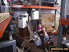 Lezzy Couple Get Fucked In Storage Room