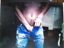 Showing Off In Torn Jeans On Cam