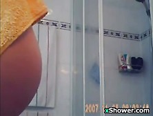 Skinny Chick Takes A Shower
