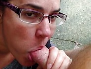 Quick Front Porch Blowjob And Cum Swallow...