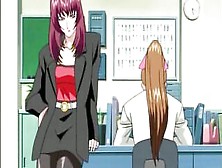 Sitting On The Teacher's Desk Getting A Oral-Job - Anime. Xxx